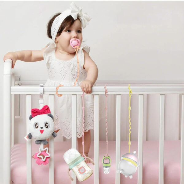 RTMOK Toy Straps for Baby,RTMOK Silicone Setpacifier Clip,Applies to Car Seat Toy,Teether Toy,High Chair,Stroller Accessories,Baby Toy Clips,Cribs,Rocking Chair