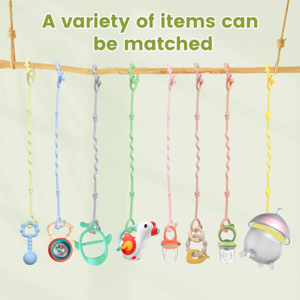RTMOK Toy Straps for Baby,RTMOK Silicone Setpacifier Clip,Applies to Car Seat Toy,Teether Toy,High Chair,Stroller Accessories,Baby Toy Clips,Cribs,Rocking Chair