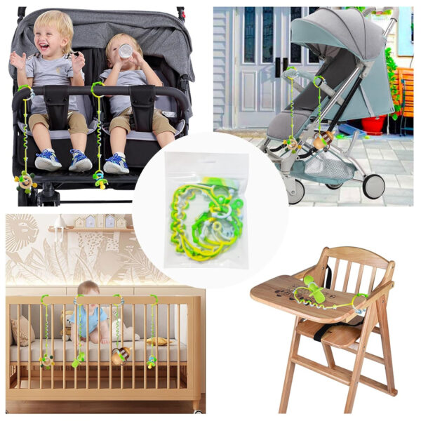 RTMOK Toy Straps for Baby,RTMOK Silicone Setpacifier Clip,Applies to Car Seat Toy,Teether Toy,High Chair,Stroller Accessories,Baby Toy Clips,Cribs,Rocking Chair